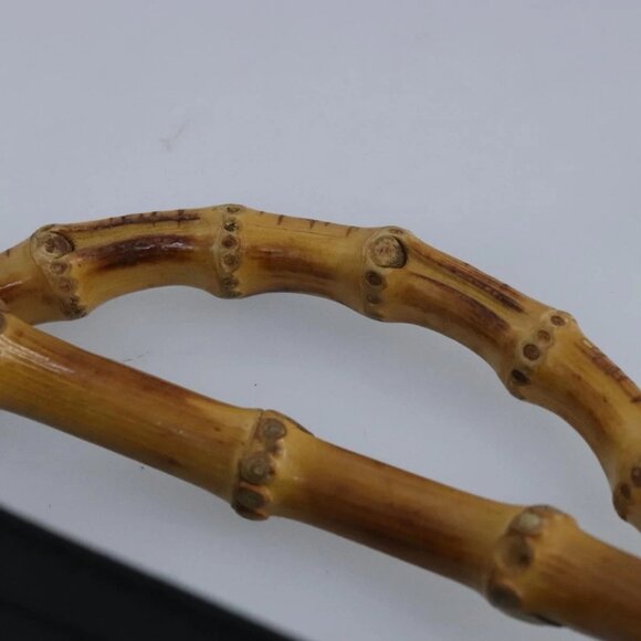 GUCCI Bamboo Hand Bag Nylon 2way Black Silver Auth 99165 - Picture 9 of 16